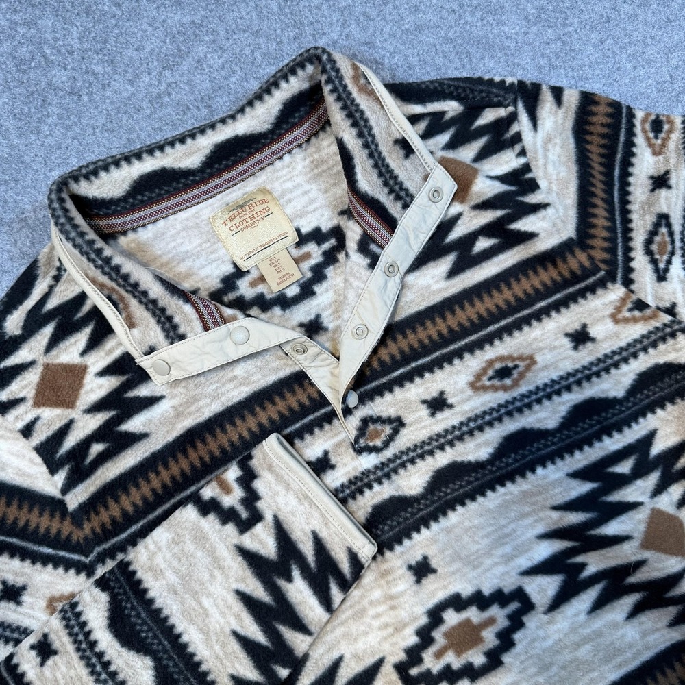 Telluride Clothing Company Sweatshirt Mens Small Beige Aztec Fleece Pullover